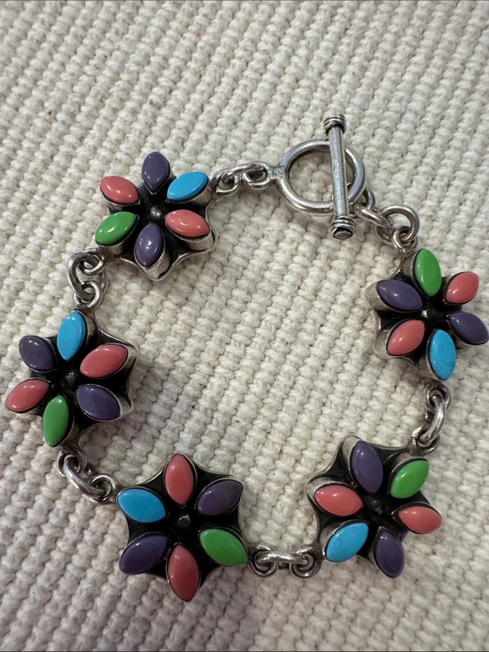 Multicolor Flower Link Bracelet - Women Jewelry
